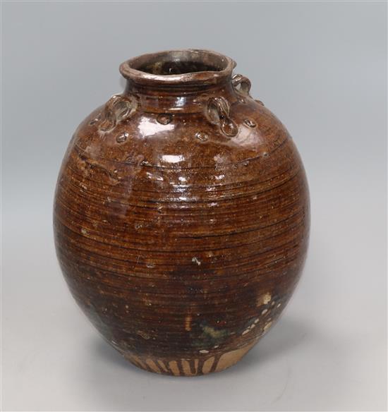 A small Chinese brown glazed matavan, 18th / 19th century height 31cm